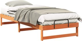 vidaXL Ágykeret Barna 80 x 220 cm Tömör fenyőfa
