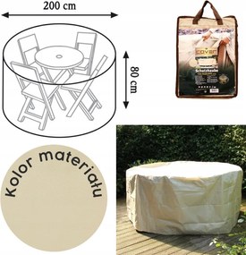 Kerti asztalhuzat kerek Ø 200 x 80 cm bézs