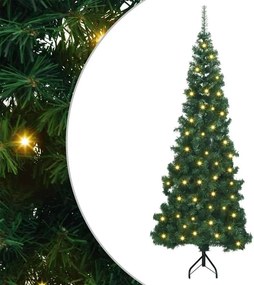 vidaXL Sarok Műkarácsonyfa 300 LED-del Zöld 180 cm PVC és fém