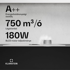 Klarstein AirJet FlexPro Down Air System, Indukciós főzőlap + páraelszívó, Flexi zóna, Booster