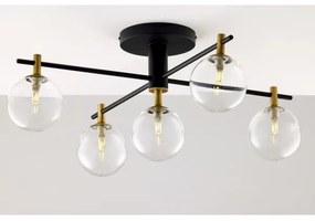 Jupiter 2035 - Felületre szerelhető csillár FIGARO 5xG9/10W/230V fekete/arany/bézs/átlátszó