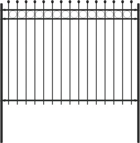 vidaXL Gyűrűs Kerítés Fekete 200 x 200 cm Porszórt acél