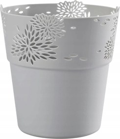 Áttört szürke virágtartó dekoratív virágcserép 14,5 cm