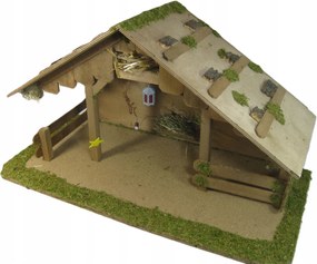 Világító betlehem 65x31x35cm, 15cm magas figurákhoz