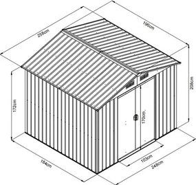 Avenberg Kerti ház szerszámokra 2.0 x 2.6 m ANTRACIT SD-X68E-H170