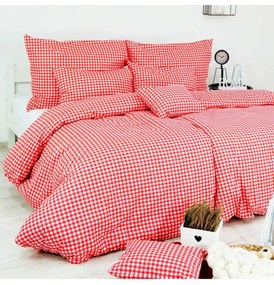 EMI Kockás piros ágyneműhuzat, Párna 50x70
