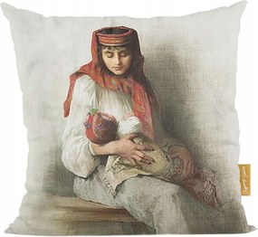 Falusi párna babával Anna Bilińska-Bohdanowiczowa