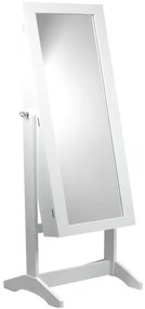 Tükrös ékszertartó szekrény 119,5 x 35 x 8,7 cm - fehér