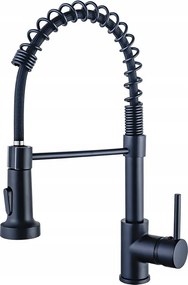 Konyhai forgó csaptelep kihúzható kifolyócsővel Indes Dexter fekete