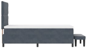 Boxspring ágy matraccal és paddal Sötétszürke 90x190 cm Bársonyos