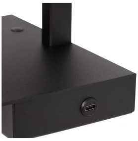 Lucide 30295/01/30 - Dimmelhető asztali lámpa GREGORY 1xE27/60W/230V USB fekete