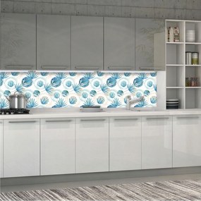 Fotótapéta Akvarell Ananász Pálma Kék Trópusi Paradicsom 250x60 +ragasztó