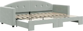 vidaXL világosszürke kihúzható szövet heverő 80 x 200 cm