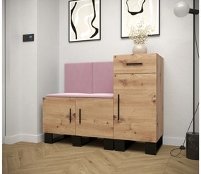 Előszobabútor Amanda 18 (artisan tölgy + rózsaszín). 1086011