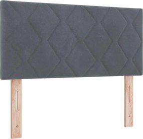 vidaXL LED ágytámla Sötétszürke 90 cm Műbőr