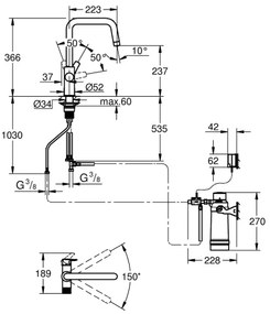 GROHE 30594000 - BLUE PURE Start mosogató csaptelep Ultrasafe szűrőfunkcióval, króm