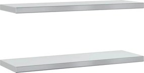 vidaXL 2 db ezüstszínű rozsdamentes acél fali polc 75 x 23,5 x 3 cm