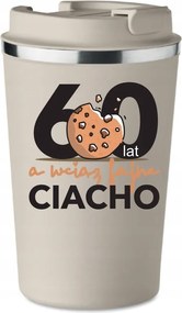 Prémium Termo Bögre bézs Sütemény Ajándék 60 éves Születésnapra KT_413