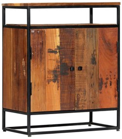 tömör újrahasznosított fa és acél kisszekrény 60 x 35 x 76 cm