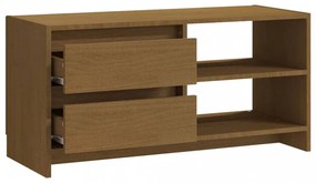 mézbarna tömör fenyőfa TV-szekrény 80 x 31 x 39 cm