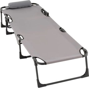 Összecsukható nyugágy  poliészter 182 x 60 x 30 cm szürke