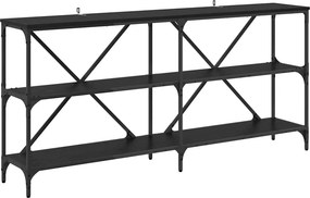 vidaXL Konzolasztal polcokkal Fekete tölgy 160 x 30 x 75 cm Faanyag