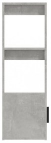 betonszürke szerelt fa tálalószekrény 80x30x90 cm