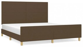 sötétbarna szövet ágykeret matrac nélkül 160 x 200 cm