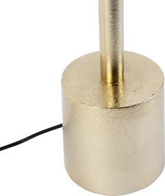 Art Deco asztali lámpa arany bársony árnyékolóval, páva mintával 40 cm - Diverso