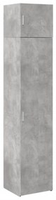 betonszürke szerelt fa vékony tárolószekrény 45 x 42,5 x 225 cm