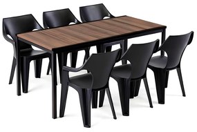 Carter Large 6+1 kerti bútor garnitúra szett dió-grafit