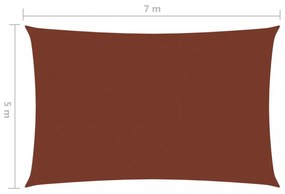 terrakotta téglalap alakú oxford-szövet napvitorla 5 x 7 m