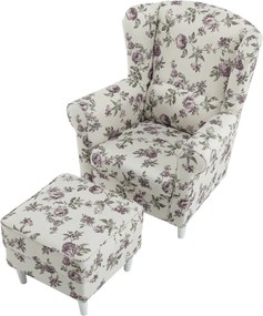 füles fotel puffal, szövet rose 18, ASTRID