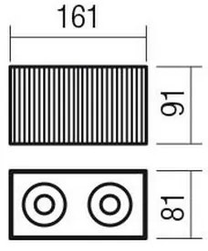 Redo 01-3411 - DELPHI spotlámpa 2xGU10/7W/230V 16,1x8,1 cm arany