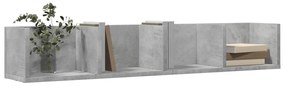 betonszürke szerelt fa faliszekrény 99x18x16,5 cm