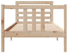 tömör fenyőfa ágykeret fejtámlával 75 x 190 cm