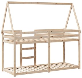 tömör fenyőfa emeletes ágy matrac nélkül 90 x 200 cm