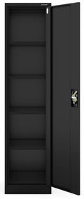 ALEX irodai irattároló fémszekrény, 450 x 1850 x 400 mm, fekete