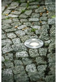 Lámpa Kerti lámpatest ALFA-O, kör, GU10 (max. 50W), IP67,  AC220-240V, 50/60Hz, (13x11cm), inox