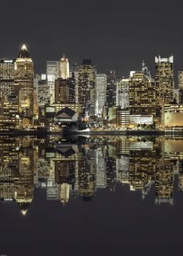 Poszter 50x70cm Manhattan horizontvonal alkonyatkor, Assaf Frank