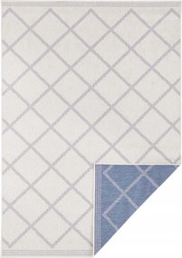 Terasz szőnyeg 80x150cm, kék, kétoldalas, lapos szövésű zsinórszőnyeg