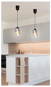 Fekete függőlámpa üveg búrával ø 10 cm Felis – Candellux Lighting