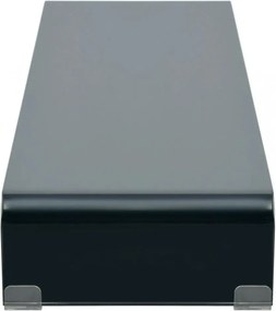 Fekete üveg TV/monitor állvány 120x30x13 cm
