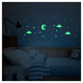 Moon and Clouds sötétben világító falmatrica - Ambiance