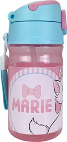 Disney Marie Dots műanyag szívószálas kulacs akasztóval 350 ml