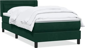 vidaXL sötétzöld bársony rugós ágy matraccal 80x220 cm