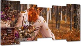 Vászonkép 150x80 Őszi vörös csaj