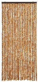 okkersárga és fehér zsenília rovarfüggöny 90 x 200 cm