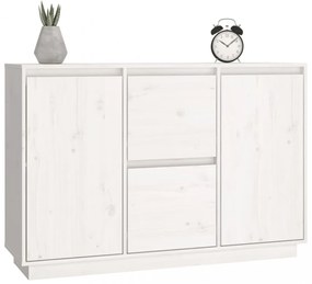fehér tömör fenyőfa tálalószekrény 111 x 34 x 75 cm