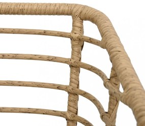 2 db tölgyszínű polyrattan kerti szék párnával